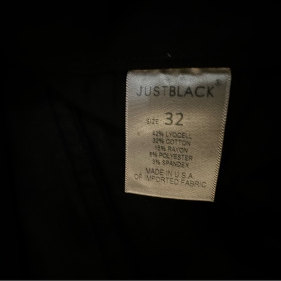 NWT Just Black Women’s Ankle Zip Black Denim Jean Pants ~ Size 32 - Picture 6 of 10